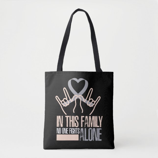 In this family no one fight diabetes awareness tote bag (Front)