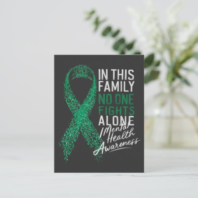  In This Family No One Fights Alone Mental Health  Postcard (Standing Front)