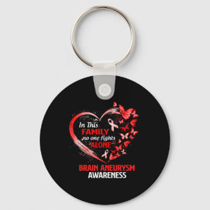 In This Family Nobody Fight Alone Brain Aneurysm B Key Ring