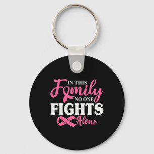 In This Family Nobody Fight Alone Breast Cancer Pi Key Ring