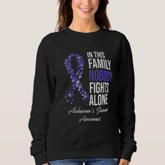 In This Family Nobody Fights Alone Alzheimer Brain Sweatshirt