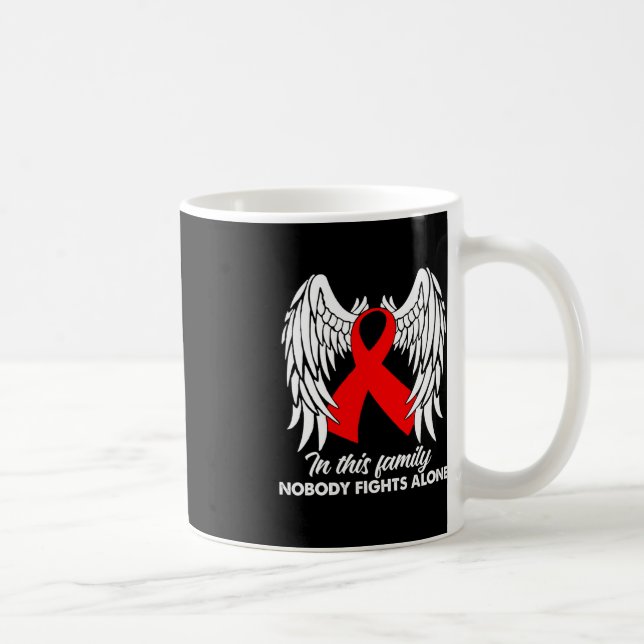 In This Family Nobody Fights Alone Blood Cancer Aw Coffee Mug (Right)