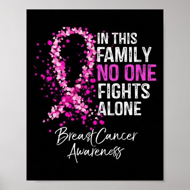 In This Family Nobody Fights Alone Breast Cancer A Poster (Front)