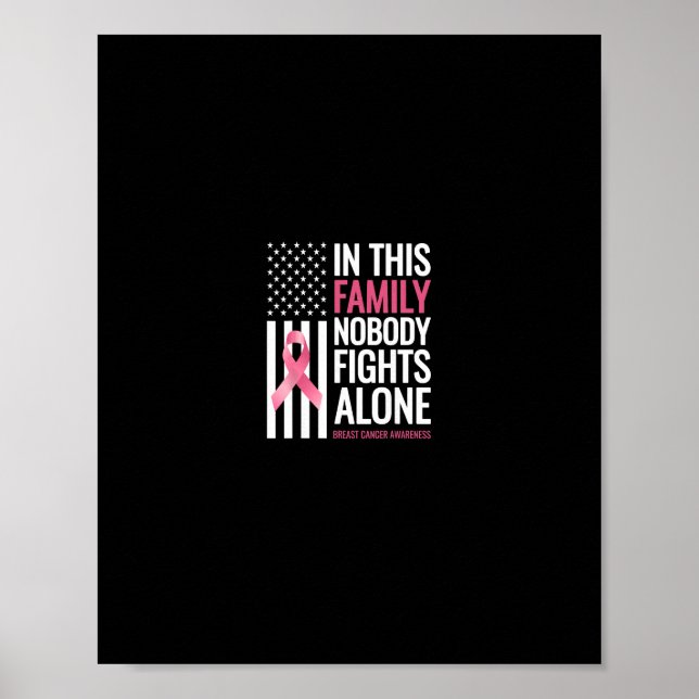 In This Family Nobody Fights Alone Breast Cancer A Poster (Front)