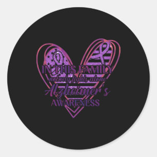 In This Family Nobody Fights Alone Heimerheimer's Classic Round Sticker