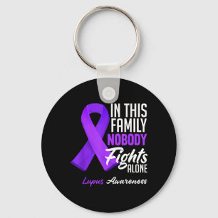 In This Family Nobody Fights Alone Lupus Awareness Key Ring