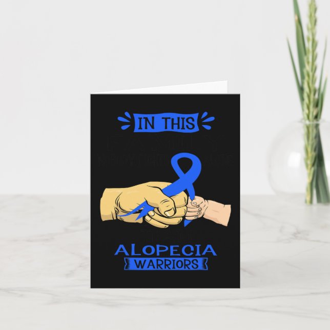 In This Family Nobody Fights Alone Team Alopecia W Card (Front)