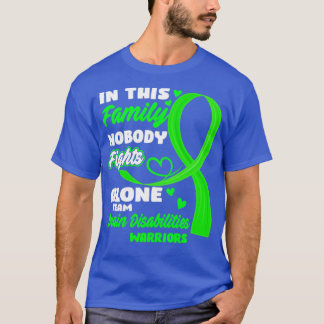In This Family Nobody Fights Alone Team Brain Disa T-Shirt