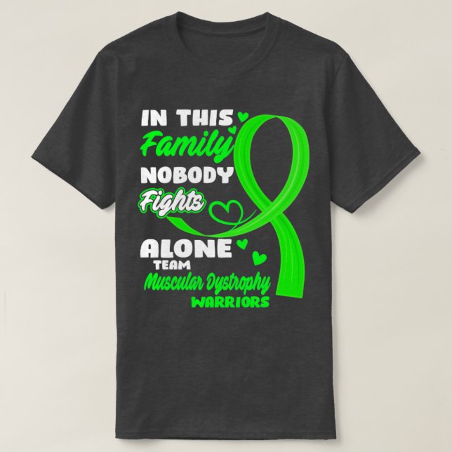 In This Family Nobody Fights Alone Team Muscular D T-Shirt (Design Front)