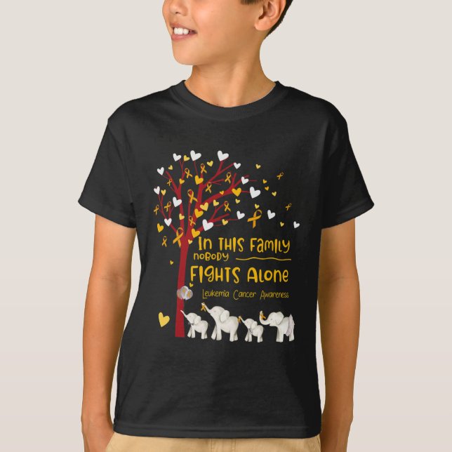 In This Family Nobody Fights Leukaemia Alone Leuke T-Shirt (Front)