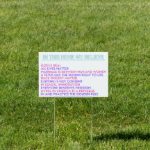 In This Home We Believe Yard/Office