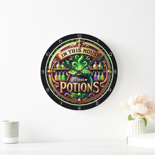 In This House Brew Potions Large Clock (Home)