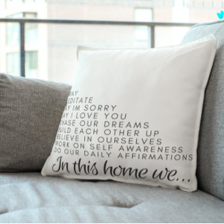 In This House: Pray, Meditate, Affirmations Accent Cushion