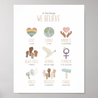In This House We Believe Black Lives Matter Poster