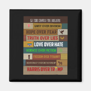 In This House We Believe Harris Over Trump - Femin Magnet