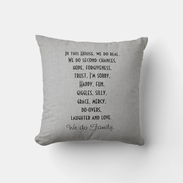 In this House We Do Family Quote Cushion (Front)