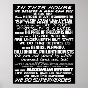 In This House We Do Superheroes Poster