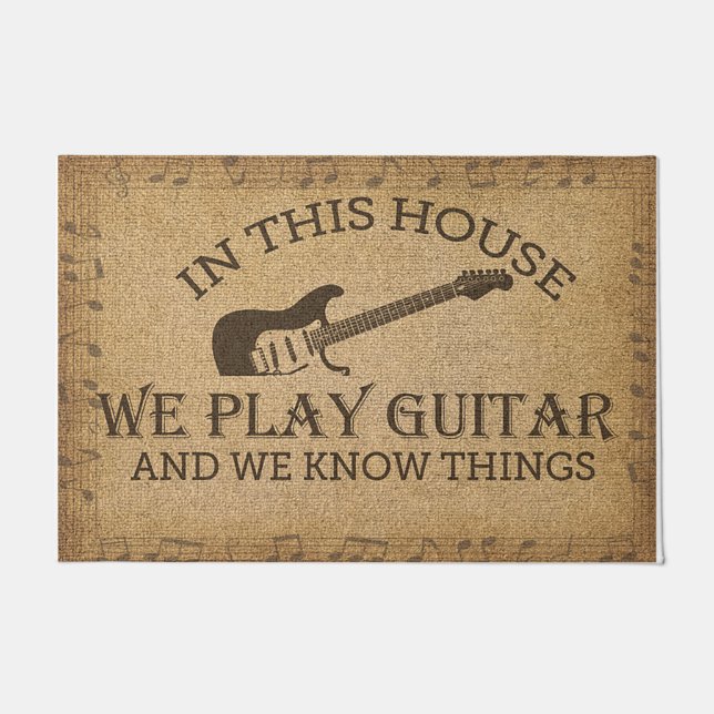 In This House We Play Guitar Doormat (Front)