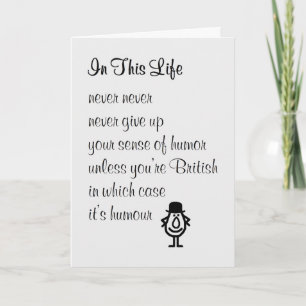 In This Life - a funny thinking of you poem Card