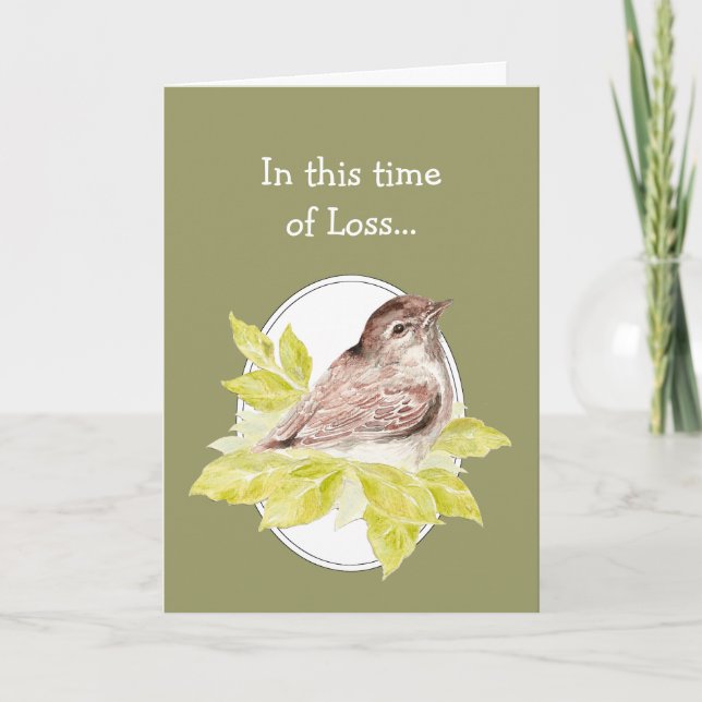 In this Time of Loss, Scripture Comfort  Bird Card (Front)
