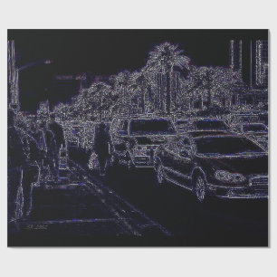 In Traffic black matte wrapping paper