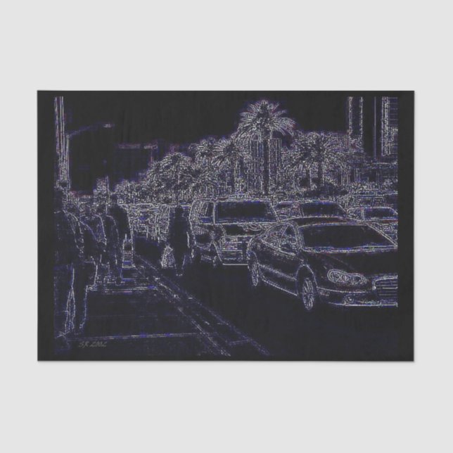 In Traffic black tissue paper (Front)