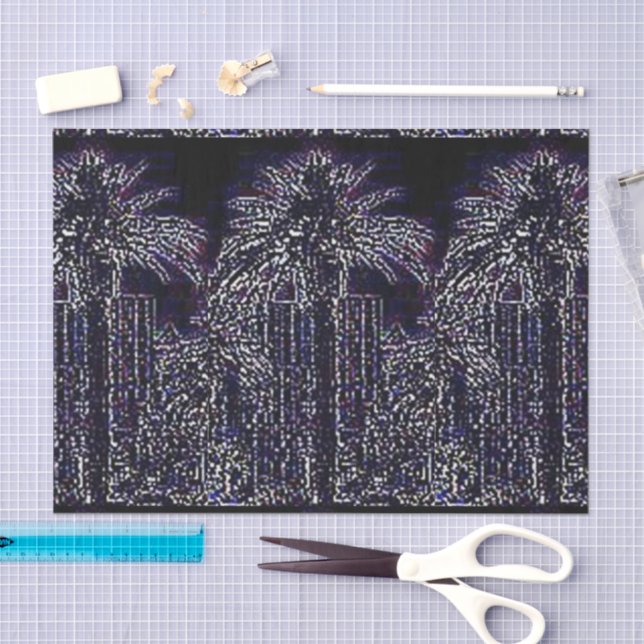 In Traffic palm trees black tissue paper (Craft)