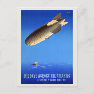 In Two Days Across the Atlantic Vintage Poster Postcard