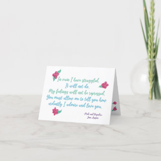 In Vain I Have Struggled - Jane Austen Love Card