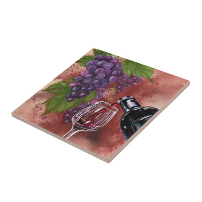 In Vine Veritas - Drawing Art Collection Ceramic Tile (Side)