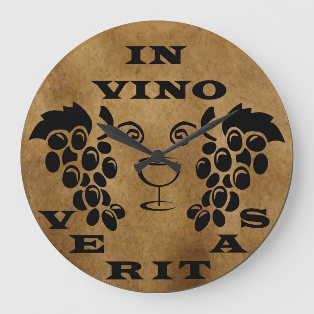 in vino veritas large clock (Front)