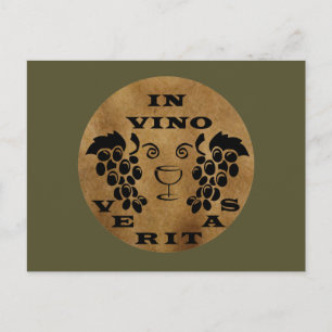 In vino veritas postcard