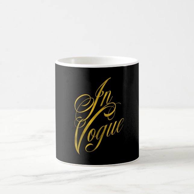 In Vogue Quote Faux Gold Foil Metallic Fashion Coffee Mug (Center)