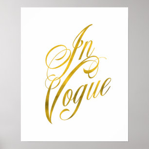 In Vogue Quote Faux Gold Foil Metallic Fashion Poster