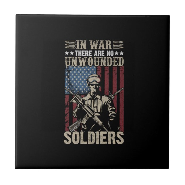 in war there are no unwounded soldiers ceramic tile (Front)