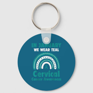In Wear January Teal Cervical Cancer Awareness Key Ring