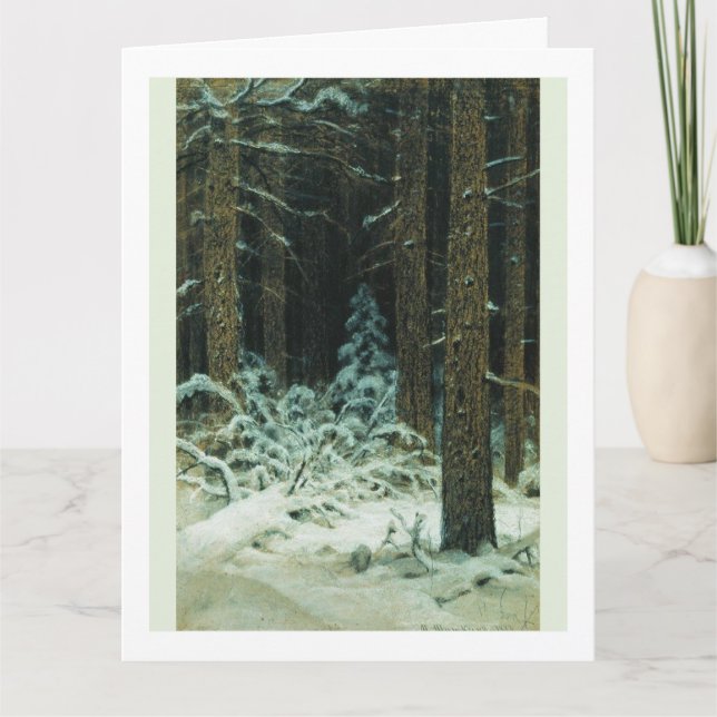 IN WINTER Ivan Shishkin 1883 Christmas    Card (Front)