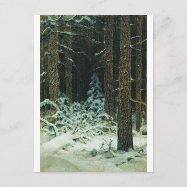 IN WINTER Ivan Shishkin 1883   Holiday Postcard (Front)
