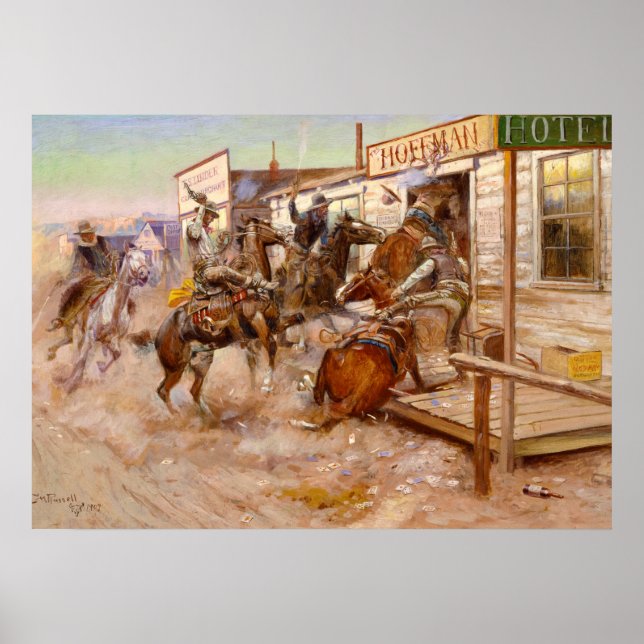 In Without Knocking, 1909 by Charles M Russell Poster (Front)