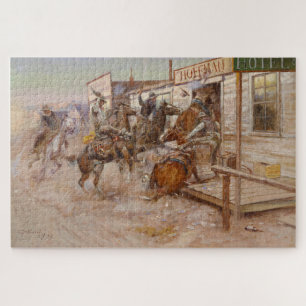 In Without Knocking by Charles Marion Russell Jigsaw Puzzle