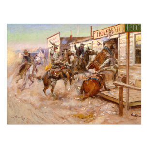 In Without Knocking by Charles Marion Russell Photo Print