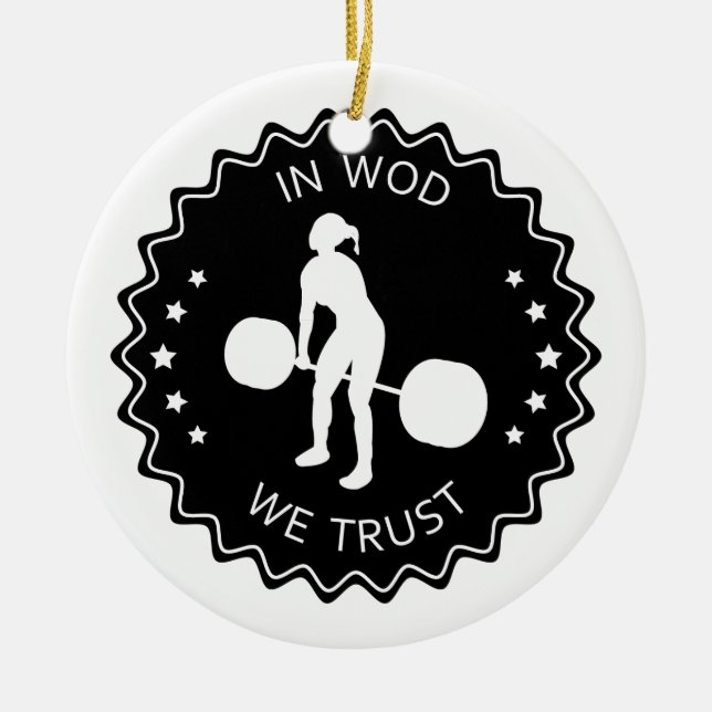 In Wod We Trust - Inspiration Ceramic Tree Decoration (Front)
