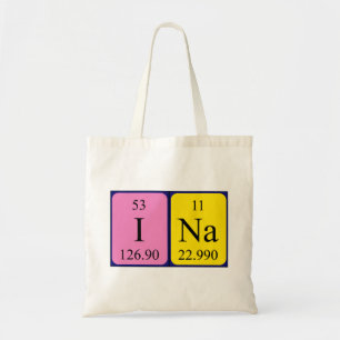 Ina periodic table name tote bag