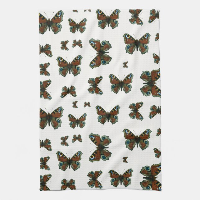 Inachis io - The European Peacock Butterfly Tea Towel (Vertical)