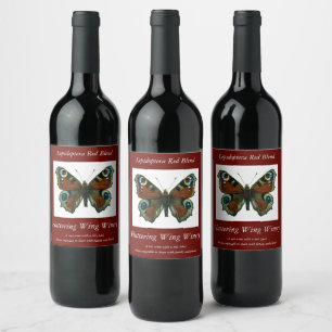 Inachis io - The European Peacock Butterfly Wine Label