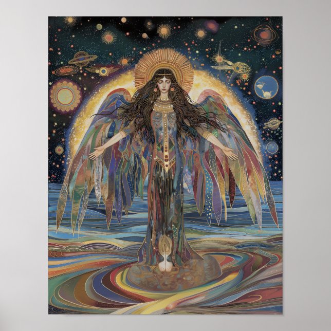 Inanna Anunnaki Goddess Black Rainbow Surreal Poster (Front)