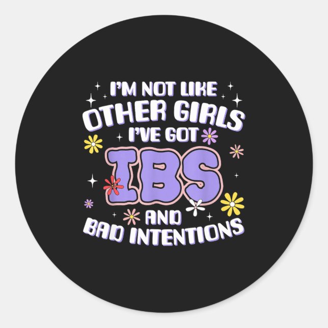 Inappropriate Funny Ibs Meme Embarring Adult Humor Classic Round Sticker (Front)