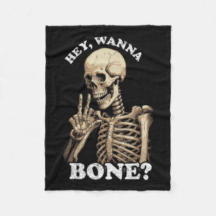 Inappropriate Halloween For Men Women Skeleton Fleece Blanket