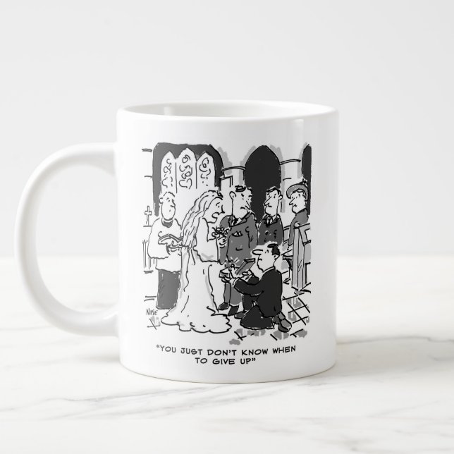 Inappropriate Wedding Day Proposal - Funny Large Coffee Mug (Left)