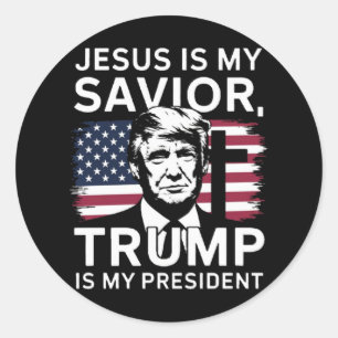 Inauguration 2025 Jesus And Trump Classic Round Sticker